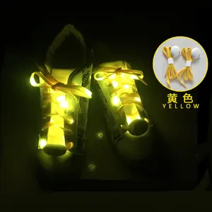Youki Colorful Canvas Reflective Light Up Glow In The Dark Led Luminous Shoelace For Sneakers