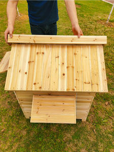 Doğal Masif Ahşap Su Geçirmez Güneş Korumalı Köpek ve Kedi Kulübesi İç/Dış Mekan Kullanımı İçin - Product Image 3