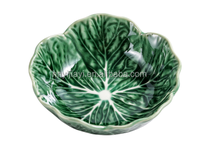 JIUWANG Meilleur service de vaisselle en céramique et porcelaine, assiettes à choux vertes gaufrées, vaisselle de table en poterie