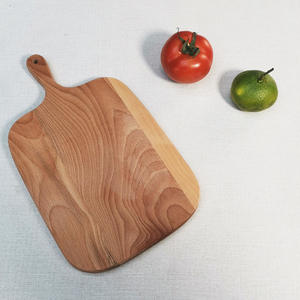 <span class=keywords><strong>Planche</strong></span> à découper irrégulière en bois d'acacia naturel, très vendue, avec poignée et rainure, pour salades et toasts, idéale pour la cuisine - Product Image 3