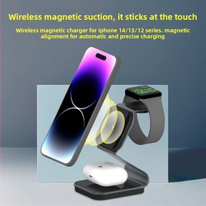 Chargeur sans fil magnétique portable à charge rapide 22,5 W, <span class=keywords><strong>batterie</strong></span> <span class=keywords><strong>externe</strong></span>, chargeur mobile, nouveau chargeur sans fil 3 en 1 avec design magnétique - Product Image 5