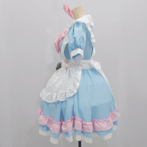 Vestido de diseño original para día lluvioso con estampado floral, con delantal y lazo, estilo Lolita, uniforme escolar en colores dulces. - Product Image 3