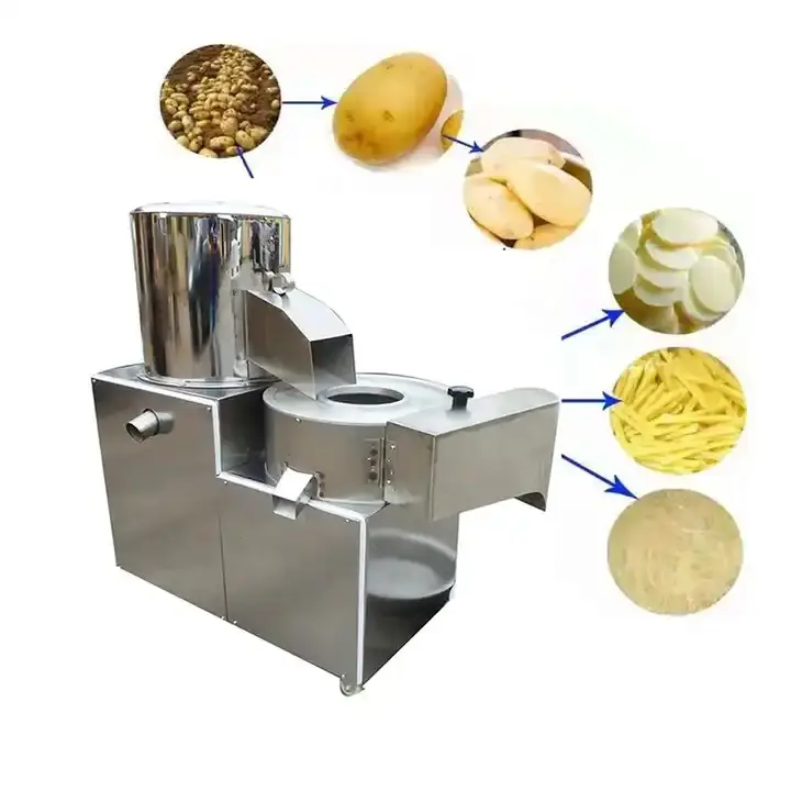 Industrial Fully Automatic Potato Cleaning Peeler/Potatoes Washing Peeling And Slicer Cutting Machine