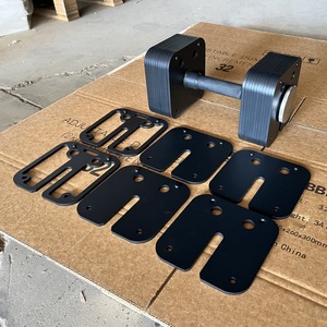 Square Adjustable <b>Dumbbell</b> Set with Quick-Lock Insert System Home Gym Weight Training Equipment Barbell and Kettle Bell Set - Product Image 6