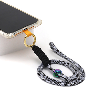 Cordon de téléphone universel réglable avec bouton-poussoir, anneau de sécurité anti-perte, sangle tour de cou croisée pour usage extérieur et voyage, modèle D130 - Product Image 2