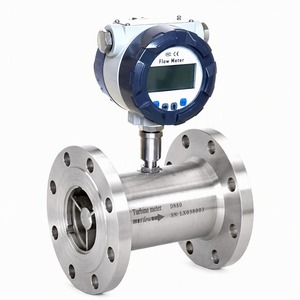 Débitmètre numérique à turbine en acier inoxydable à brides pour camion-citerne de carburant diesel avec unité en gallons - Product Image 1