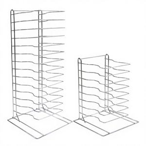 Custom 6/8/10/14 Layers Eco-Friendly Stainless Steel Pizza Stand & Display <b>Rack</b> with Oven Safe Dish Storage - Product Image 2