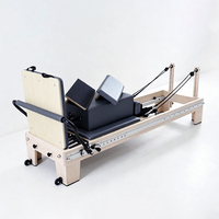 Machine de Pilates Reformer en Bois d'Érable, Conception à Rail Intégral, 6 Ressorts, Résistance Réglable pour Studio et Entraînement de Réadaptation