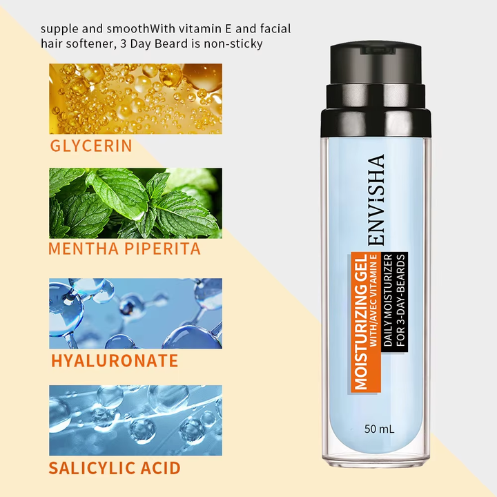 Wholesale Plant Ingredients Moisturizer Non-sticky Facial Hair Skin Care Smoothing Hydrating Softener Face Beard Gel