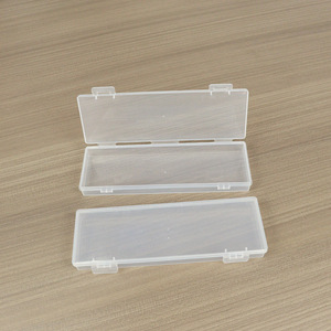 Rectangular Plastic Storage Box Transparent Flip Top 17.2x5.7x1.7cm For Jewelry And Stationery Organizing - Product Image 2