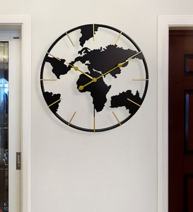 Reloj <span class=keywords><strong>de</strong></span> pared redondo <span class=keywords><strong>de</strong></span> metal con <span class=keywords><strong>mapa</strong></span> del <span class=keywords><strong>mundo</strong></span> creativo y novedoso para decoración <span class=keywords><strong>de</strong></span> oficina y hogar - Product Image 6