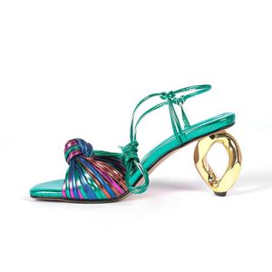 Zapatos de Mujer de Moda, Sandalias de Tacón Extraño con Punta Abierta, Tacones de Verano de Lujo - Product Image 4