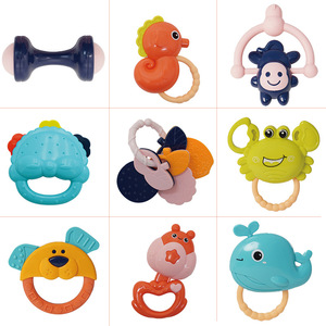 Ensemble de jouets musicaux pour bébés doux colorés hochets et anneau de dentition en bois avec cadeau de cloche gonflable pour garçons - Product Image 2