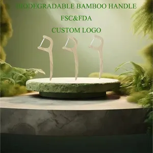 Kit più venduto in seta singolarmente eco friendly in nylon portatile scatola organica custodia personalizzata carbone di bambù filo interdentale