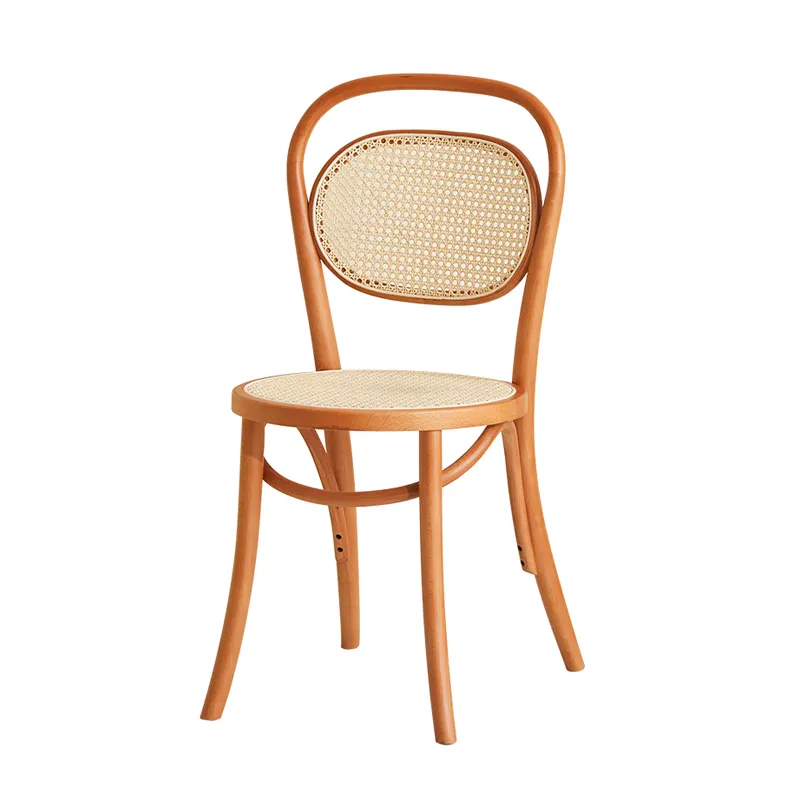 Hot saling Home Restaurant hotel outdoor rattan chair bentwood cane back wedding event chair Solid wood stackable dining chair