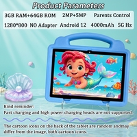 Tablette pour enfants YPORANGECHENG MTK Octa Core 4G LTE avec fonction d'appel, 10,1 pouces, double SIM, Android 12, OEM 3G+64G 2MP+5MP /ODM