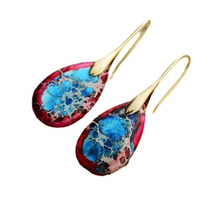 Pendientes de gota con piedra de oro púrpura, joyería de fiesta para mujer, accesorio de moda - Product Image 5