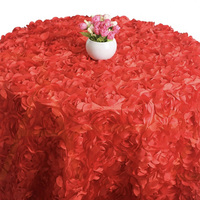 Nappe ronde en polyester lavable avec motif de fleurs personnalisées nappe de fête banquet nappes décoratives de mariage