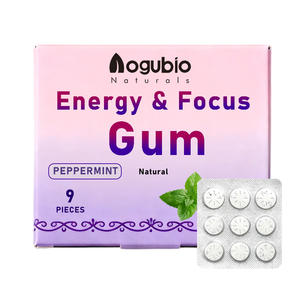 Oem Odm bebas gula Mint energi permen keras dan fokus karet l-theanine dengan Vitamin B12 & B6 kafein alami permen karet - Product Image 1