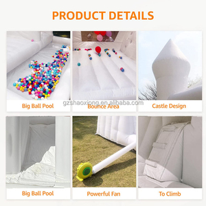 Ngoài trời PVC Trắng bouncy lâu đài 15x15ft <span class=keywords><strong>Inflatable</strong></span> đám cưới bị trả lại nhà nhảy lâu đài Combo trượt với bóng Pit Hồ bơi cho Đảng - Product Image 2