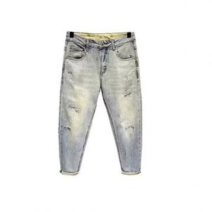 <span class=keywords><strong>Jeans</strong></span> strappati Vintage di fascia alta da <span class=keywords><strong>uomo</strong></span> pantaloni Harem elasticizzati larghi a forma di cono stile nuovo alla moda per l'estate - Product Image 1
