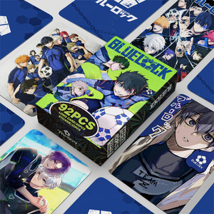 92 unids/caja de dibujos animados Blue Lock Isagi Yoichi Bachira 60 Uds tarjeta <span class=keywords><strong>Lomo</strong></span> 32 Uds pegatinas accesorios de Cosplay tarjetas de Anime de papel coleccionables - Product Image 1