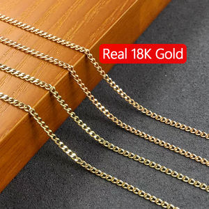 Xưởng Trang Sức Vàng Cao Cấp Bán Buôn Quà Tặng Giáng Sinh Dây Chuyền Nam Mặt Xích Cuban 45cm Vàng <span class=keywords><strong>18K</strong></span> Thật AU750 - Product Image 1