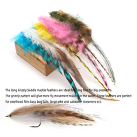 Sattelfedern aus Grizzly-Hahnenhaar, 14-16 cm, für Salzwasser-Streamer und Fliegenbindematerialien