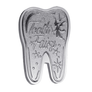 Vergoldete Zahnfee-Themen-Münze aus Metall in Gold und Silber Zweifarbig Kreative Zahnform Kinder-Zahnverlust-Geschenk - Product Image 5