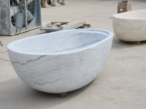 Stock <span class=keywords><strong>moins</strong></span> <span class=keywords><strong>cher</strong></span> prix d'usine baignoire autoportante en marbre blanc gris - Product Image 5
