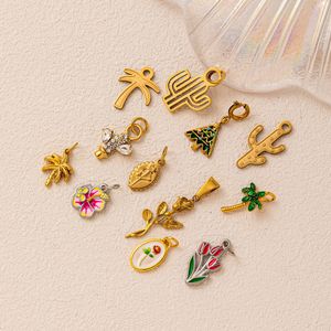 Accesorios para Colgantes Aptos para Horno, Chapado en Oro al Vacío, Estilo Europeo y Americano, Acero Inoxidable 18K - Product Image 3