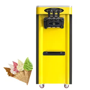 Shanyou Commercial instant 1800w 25~28L/H floor type soft ice cream making machine with LED Intelligent panel for snack bar