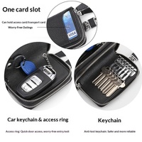 Étui à clés en cuir véritable ODM OEM, protège-clés universel pour voiture, porte-clés domestique, porte-carte d'accès unisexe