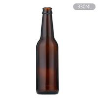 Botellas de Cerveza de Vidrio Grueso con Tapa de Corcho Ecológica de 330 ml, 500 ml y 650 ml, Color Ámbar, con Logotipo Personalizado para Elaboración Casera al por Mayor