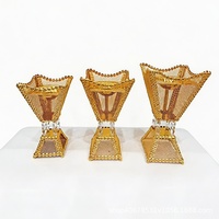 Brûleur d'encens métallique creux électroplaqué, style arabe du Moyen-Orient, pour aromathérapie religieuse transfrontalière, pour la maison et le bureau DY-H6214