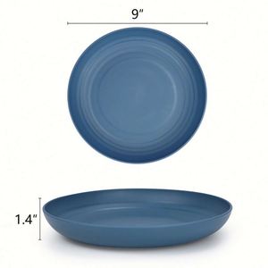 Assiettes de haute qualité de qualité alimentaire, ensembles de vaisselle réutilisables en plastique, assiettes en paille de blé - Product Image 1