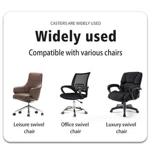 5-teiliges Set weiß 2 Zoll Bürostuhl-Rad Griffring Stiel drehbares PU-Mobiliar-Roller - Product Image 5