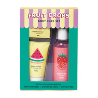 Ensemble cadeau de bain et spa pour enfants en gros d'usine, contenant gel douche, lotion corporelle, savon de bain pour adolescents, parfum pastèque et fraise