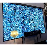 Vente en gros de pierre semi-précieuse de grande taille en agate bleue pour la décoration intérieure de panneaux de sol et de mur