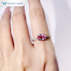 Tianyu đá quý tùy chỉnh vàng nguyên chất phòng thí nghiệm Màu <span class=keywords><strong>Sapphire</strong></span> đá quý hình bầu dục Đông Tây Vòng - Product Image 3