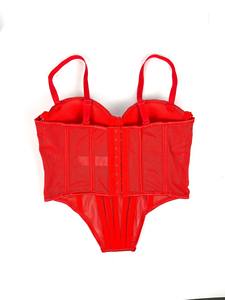 صدرية نسائية مثيرة بتصميم شبكي على شكل كاميسول مع حشوة للصدر ودعامات على شكل عظمة السمكة، ملابس داخلية مريحة - Product Image 5