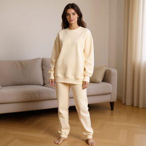 Tuta Louis Luna Oversize con Felpa e Pantaloni M/L-XL/2XL Bianco Puro Abbigliamento Casual Sportivo - Product Image 1