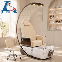 Chaise de pédicure de luxe au design distinctif en forme de dôme Chaise de pédicure intelligente aux couleurs personnalisables avec plateaux de manucure pliables