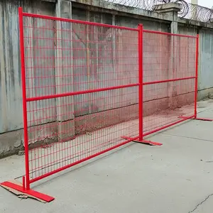 Özelleştirilmiş ücretsiz ayakta mobil taşınabilir Metal demir şantiye 6ft x 10ft kanada geçici çit