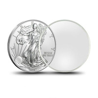 Conteneur de Capsules de pièces de monnaie Souvenir en acrylique transparent, lingot d'or de 1/2 oz, porte-cartes de jeu de jeton de médaille ronde