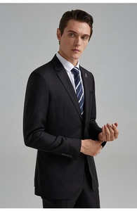 Traje negro profesional para hombre, ropa elegante y ajustada de alta calidad, trajes de negocios y de negocios - Product Image 4