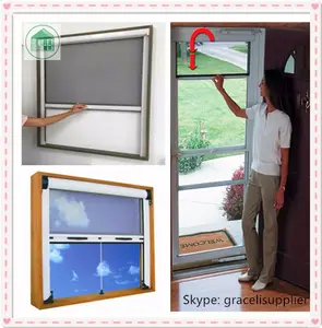 Roller Insect Screen Manual Automatic Control Positioning Roller Screen Window Roll Down Insect Screen Retractable Screen Patio