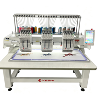Machine à broder à 9 aiguilles efficace pour la production d'uniformes avec logos multicolores et la décoration textile