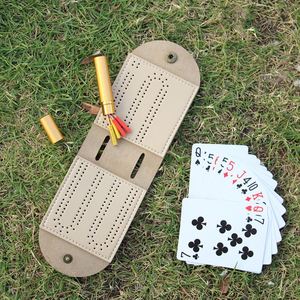 Creative Cribbage Board Set Faux Leather <b>Playing</b> <b>Card</b> Scoreboard Portable Game Scoreboards for Outdoor Activity & Party - Product Image 4