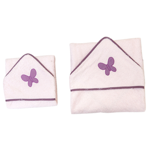 Peignoir à capuche pour enfants, serviette de bain à séchage rapide avec motif de dessin animé, enveloppe pour bébé épaisse, couleur unie pour la salle de bain - Product Image 1